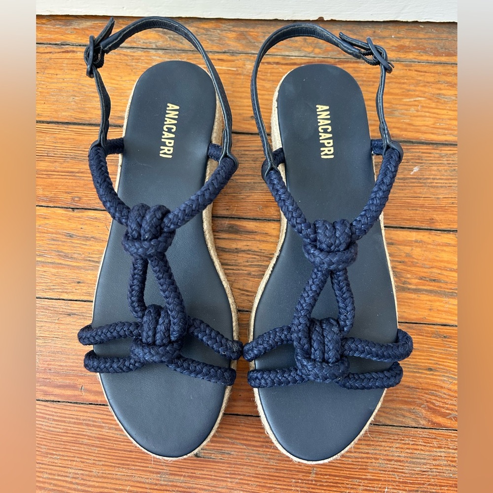 Anacapri NWT navy rope knotted sandals - Picture 2 of 8